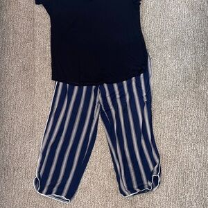 Soma Navy and Gray Striped Pajama Pants